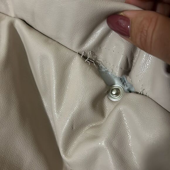 NWT A.L.C. Liam Faux Leather Rope Belt Puffer Coat Jacket in Fog $695 size M - Picture 14 of 16